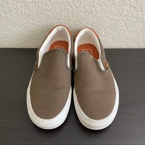 Green and Tan Corduroy Vans